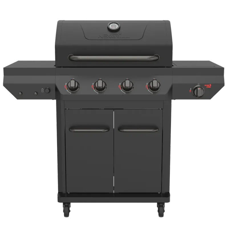 Nexgrill Deluxe 4-Burner Gas Grill with Searing Zone | Black