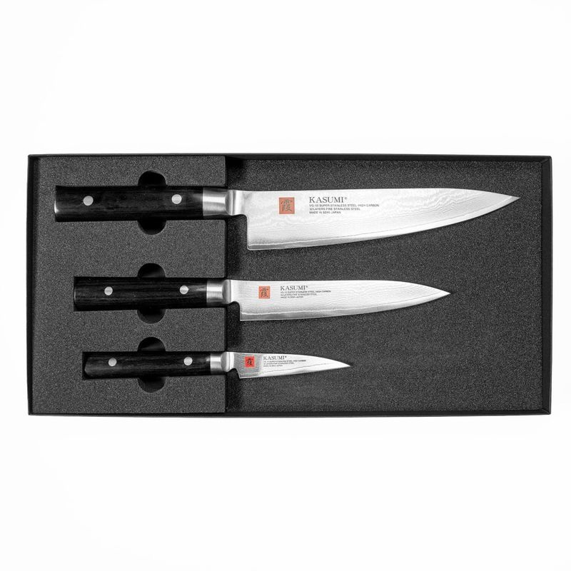 Kasumi Damascus Knife Set - 3 Pieces (Chef, Utility, Paring)