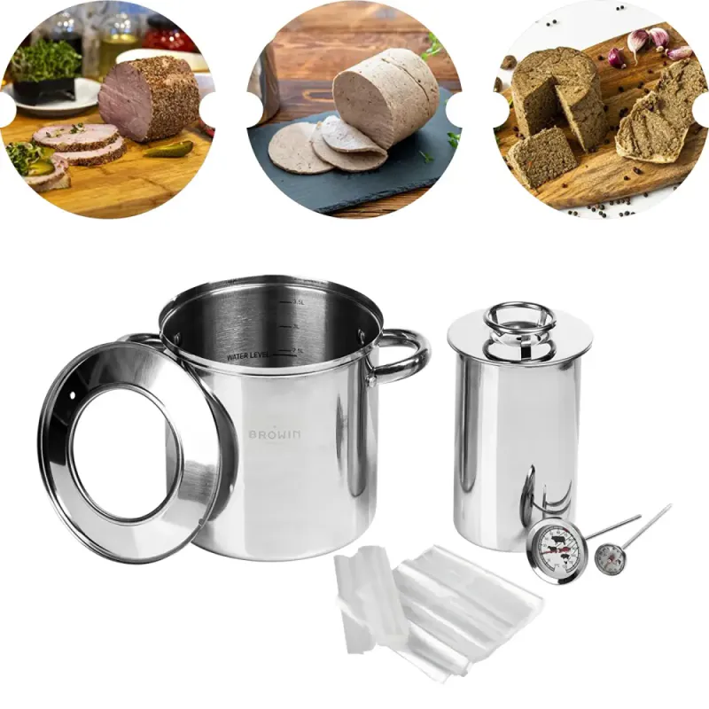 Påleggsform 1,5kg med kjele, lokk og to termometer